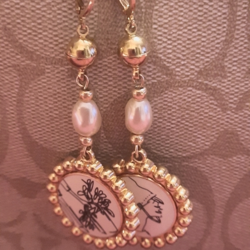 Coach Earrings Handmade, Reversible